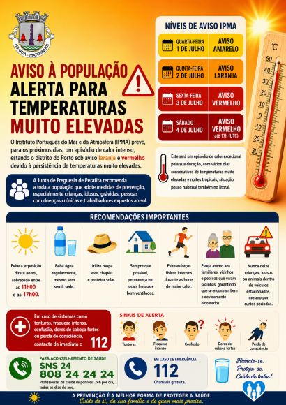 AVISO &Agrave; POPULA&Ccedil;&Atilde;O - CALOR INTENSO