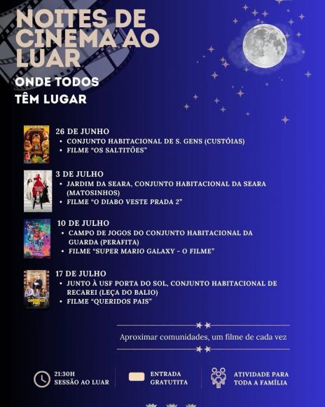 Noite de cinema ao luar